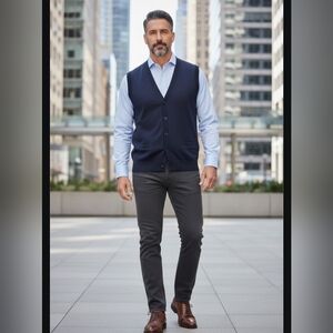 Men's Buttoned Down Sleeveless Cardigan